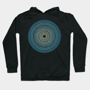 Blue gradient mandala art Hoodie